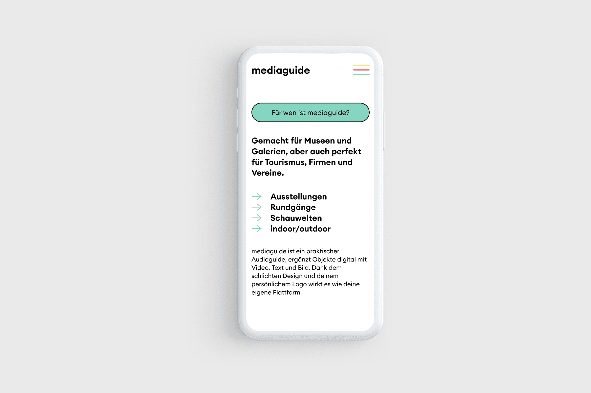 Webseite - Mediaguide - Phone Ansicht